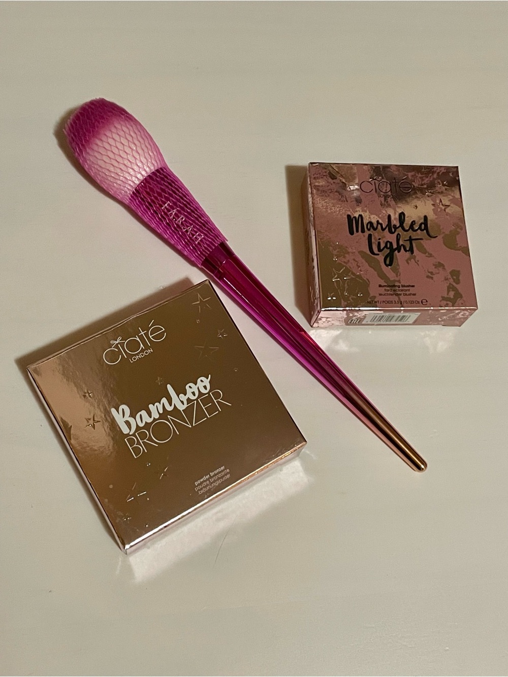 NIB Ciate London Marbled Light Baked Blush & Bamboo Bronzer Bundle + Brush